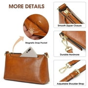 Kattee Leather Crossbody Bags for Women Trendy, Small Shoulder Purses and Handbags, Clutch Wristlet Wallet with 2 Straps