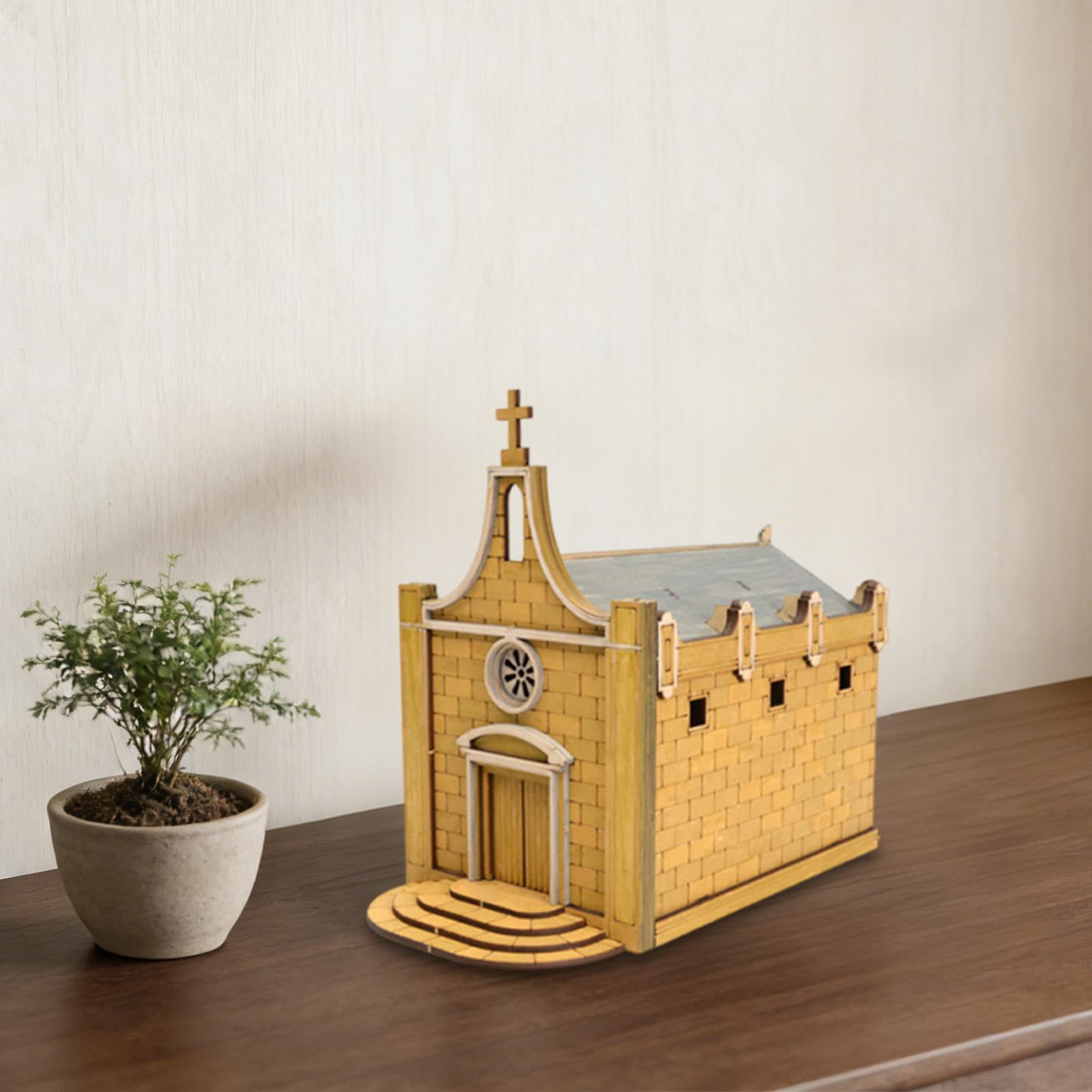 Architecture Model House Building Kit Wood Construction for Model Enthusiasts DIY Micro Landscape Display