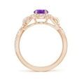 thumbnail image 2 of ANGARA Natural 1.15 Ct. Amethyst with Diamond Halo Ring in 14K Rose Gold for Women (Ring Size: 3), 2 of 10