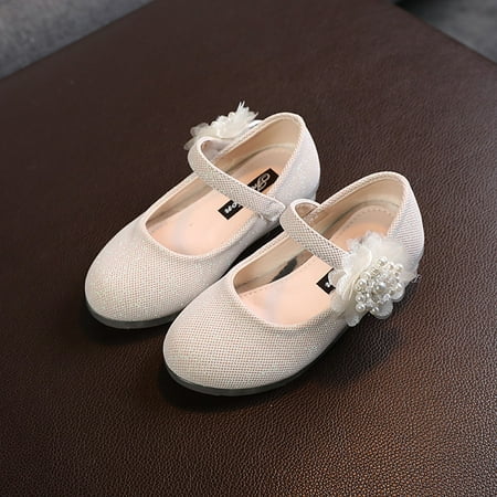 

NWQKYZGH Toddler Shoes Clearance Toddler Shoes Baby Girls Princess Soft Non-slip Pearls Flowers Summer Autumn Sandals Beige 23