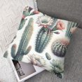 thumbnail image 7 of ONETECH Set of 2 Cacti in Bloom Short Plush Pillowcase Home Furnishing 18x18in, 7 of 7