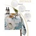 thumbnail image 5 of Spring Floral Rectangle Tablecloth, Vintage Tulips Flower Butterfly Retro Wood Blue Waterproof & StainResistant Tablecloth, Washable Oil-proof Table Cover for Dining/Party/Wedding/Buffet 54x108 In, 5 of 9