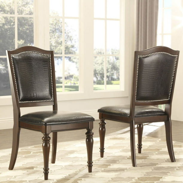 Apuila Crocodile Nail Head Dining Side Chair With Faux Leather Seat Set Of 2 Com Apuila Crocodile Nail Head Dining Side, Nailhead Leather Side Chair