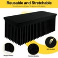 thumbnail image 3 of decorUhome Spandex Tablecloth, Fitted Stretch Table Cloth for 6FT Rectangle Tables, Waterproof Washable Table Cover for Event, Wedding, Banquet & Parties (Black, 72Lx30Wx30H Inch), 3 of 8