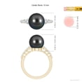 thumbnail image 5 of ANGARA Tahitian Cultured Pearl Ring with Graduated Diamonds in 14K Yellow Gold for Women | June Birthstone, Birthday, Anniversary, Jewelry Gift for Women | Pearl Ring, 5 of 9