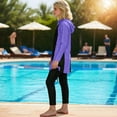 thumbnail image 5 of Maillot de Bain 2 Pcs Fille Maillot de Bain UPF 50+ Maillot Dermoprotecteur à Manches Longues Robe de Bain une Pièce et Pantalon de Bain Maillot de Plage, 5 of 5