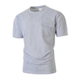 thumbnail image 4 of Men's T-Shirt Pocket Short Sleeve Shirts Running Athletic Workout Active Sun Protection Quick Dry Big and Tall Size S-3XL Gray, 4 of 8