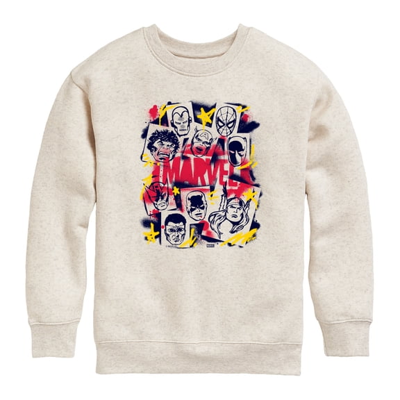 Avengers - Airbrush Marvel - Youth Boys Crew Fleece Sweatshirt