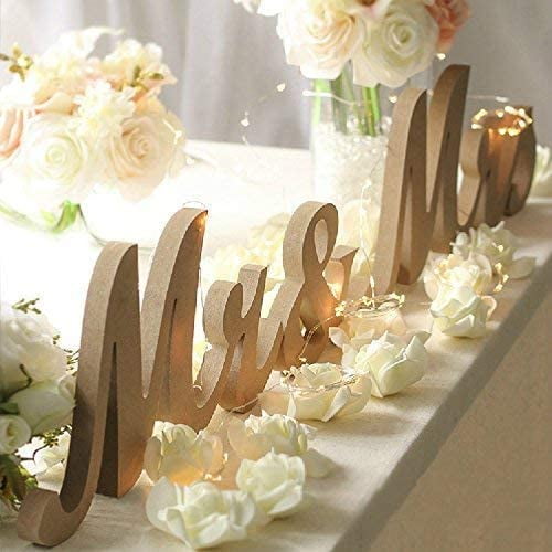 Pure White Mr&Mrs Letters Sign Wooden Standing Top Table Wedding Party Decor 