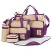 5pcs Baby Bag Single Shoulder for Mom Multifunctional Maternity Nappy Diaper Bag Large Capacity Baby Bottle Holder Bag