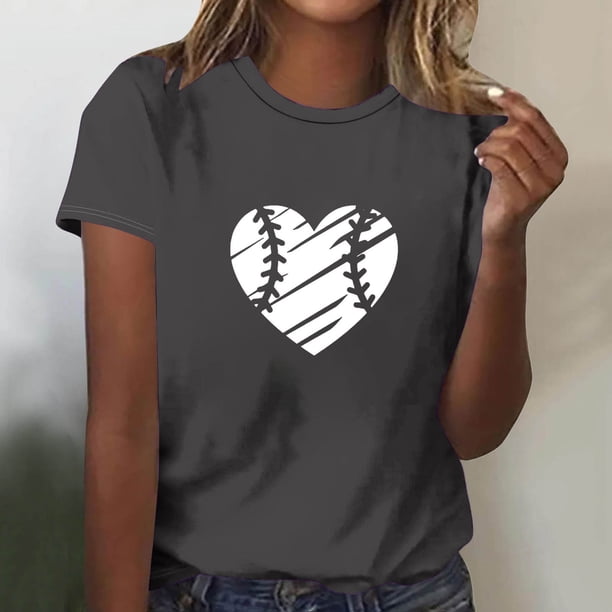 Fiudx Camisas de Mujer Camisa Superior Informal de Manga Corta con Cuello Redondo y Estampado Informal y Moderno para Mujer