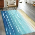 thumbnail image 3 of Summer Coastal Area Rugs 3x5 for Living Room, Turquoise Ombre Beach Ocean Waves Non Slip Washable Rug Runner, Low Pile Indoor Floor Carpet Mat Bathroom Rugs for Bedroom, Kids Room, 3 of 9
