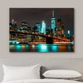 thumbnail image 3 of wall26 Canvas Print Wall Art Panoramic View Neon New York City Architecture Cityscape Photography Realism Rustic Scenic Landscape Modern Colorful for Living Room, Bedroom, Office - 12"x18", 3 of 5
