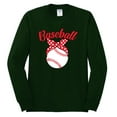 thumbnail image 2 of Wild Bobby, Cute Baseball Mom Ribbon Gift, Mother's Day, Men Long Sleeve Shirt, Forest Green, Large, 2 of 3