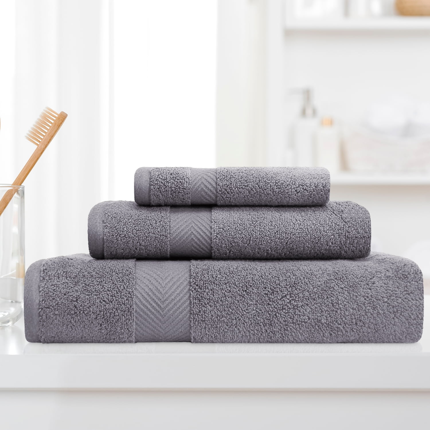 Superior 100% Zero Twist Cotton Super Soft and Absorbent 3PC Towel Set