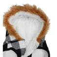 thumbnail image 4 of Vibrant Life Dog Clothes: Black & White Buffalo Plaid Peacoat, M, 4 of 5