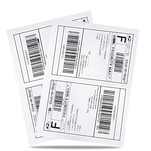 100 Sheet Total 200 Labels Laser/Ink Jet White Blank Shipping Labels 8.5 x 5.5 Address Labels BESTEASY 200 Half Sheet Self Adhesive Shipping Labels 