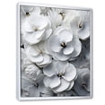 thumbnail image 2 of Designart "Elegant White Pansies" Pansies Floater Framed Canvas Wall Art, 2 of 5