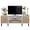 Beige & White, variant on Vineego TV Stand for 55 Inch TV with 2 Push-to-Open Doors, Mid-Century Modern Media Console with Open Shelves, Entertainment Center for Living Room Bedroom, Beige & White