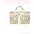 thumbnail image 4 of Bolsa de maquillaje PAZIMIIK acolchada con flores verdes vintage para mujer, 4 of 5