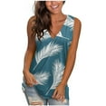 thumbnail image 1 of LSLJS Women's Tank Tops Débardeur d'Été Sans Manches pour Femmes, Col en V, Imprimé, 1 of 3