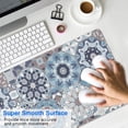 thumbnail image 4 of Long Mouse Pads for Desk,Blue Ethnic Geometric Pattern Desk Mats on Top Of Desks, Desk Mouse Pad Extra Large with 3mm Non-Slip Base and Stitched Edge for Gaming,Office,Work,Home 31.5"x11.8", 4 of 6