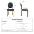thumbnail image 6 of French Country Dining Chairs Set of 4, Blue Kitchen & Dining Room Chairs, Velvet Kitchen Chairs, Tufted Upholstered, Wood Legs, Sillas De Comedor (Velvet, Blue, 4 Pcs), 6 of 12