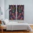 thumbnail image 5 of Curtains 63 Inch Length 2 Panels, Mexico Flower Grommets Window Treatment Curtain, Abstract Geometric Colorful Floral Plant Thermal Curtains Drapes for Living Room/Bathroom, 5 of 9