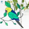 thumbnail image 3 of Deago Multicolor Birds On A Wire High Stained Glass Suncatcher Window Panel, Bird Series Hangings Ornaments Pendant Home Decor (2 Birds, 6" x 4"), 3 of 8