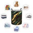 thumbnail image 6 of Laundry Basket, Green Marble Waterproof Laundry Hamper with Padded Handles, Clothes Hamper for Laundry, Bedroom, Dorm, Towels, Laundry Bin Easy Storage, 6 of 6