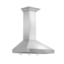 ZLINE 30 in. Wall Mount Range Hood in Stainless Steel with Crown Molding (KL3CRN-30)