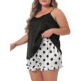 thumbnail image 4 of Agnes Orinda Women's Plus Size Lingerie Sleepwear 2 Piece Cami Shorts Pajama Sets 1X Black, 4 of 6