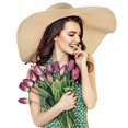 thumbnail image 4 of Sombrero de paja para mujer, protección solar, plegable, ala grande, para playa, 4 of 4
