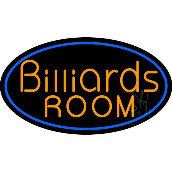 Billiards Room 2 LED Neon Sign 13 x 24 - inches, Black Square Cut Acrylic Backing, with Dimmer - Bright and Premium built indoor LED Neon Sign for wall décor, arcarde, and storefront.