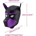 thumbnail image 3 of Máscara para perro, látex suave, máscara para perro, máscara para cachorro, máscara de cuero negro para perro con orejas, juego de rol, máscara de cabeza completa, 3 of 5