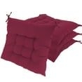 thumbnail image 2 of Square Chair Cushion Pads Pillow Set of 4 Square Sitting Mats with 2 Ties Pearl Cotton Fill for Home Office Floor Car Wine Red 17.72x17.72x2.37in, 2 of 12