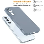 For Samsung Galaxy A55 5G Phone Case, Ebizware Shockproof Liquid Silicone Case Full-Body Protective Rugged Rubber Slim Cover with Microfiber Lining for Galaxy A55 5G (Gray)