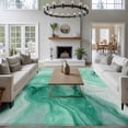 thumbnail image 3 of Green Marble Area Rugs 8'x10', Washable Small Throw Rugs for Living Room Patio, Summer Ocean Wave Green Ombre Indoor Outdoor Rug Non-Slip Low Pile Carpet Runner Reversible Floor Mats, 3 of 8