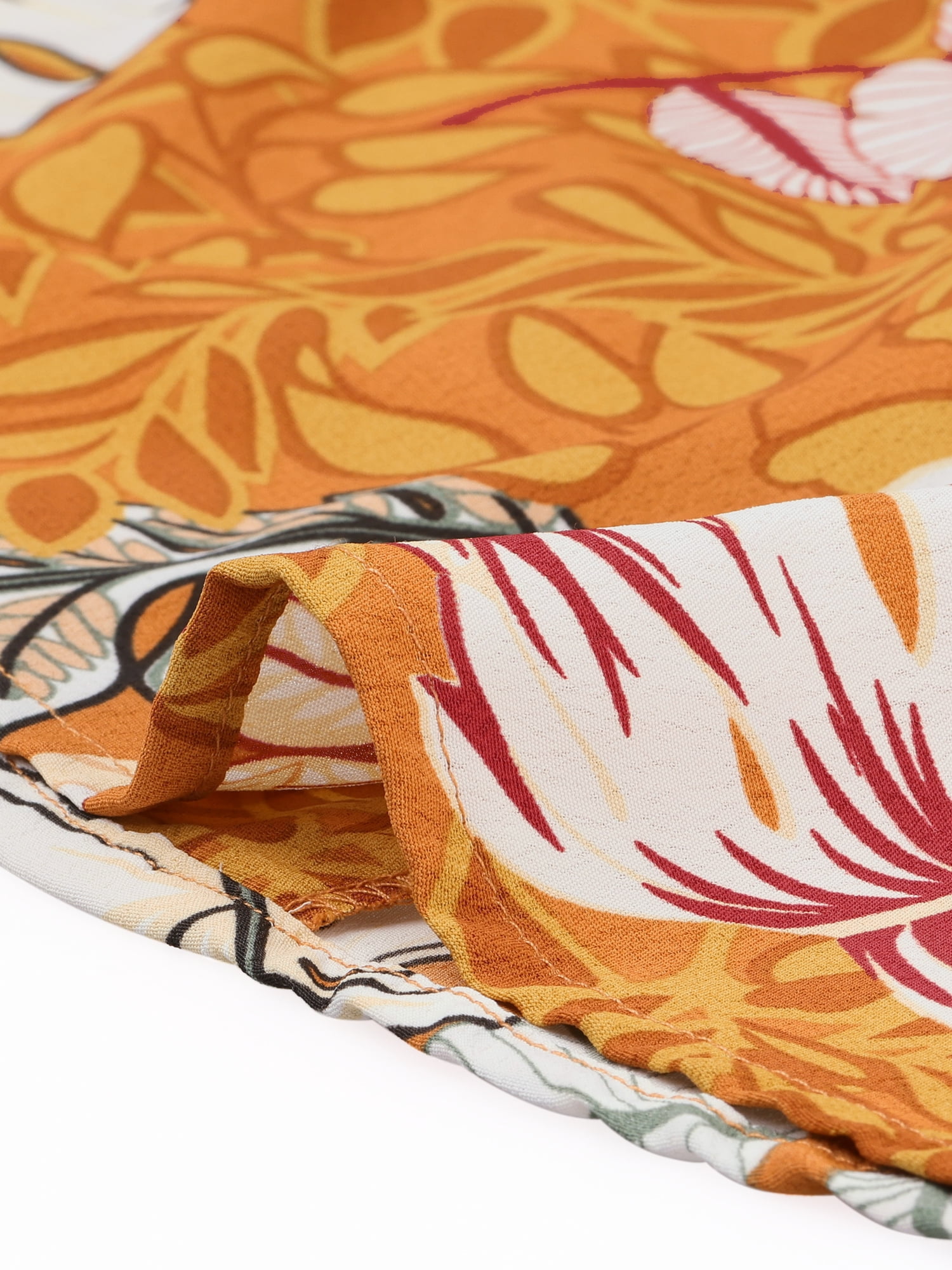 DARING DIVA Women's Tropical Summer Button Down Sets XL Orange