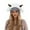 White, variant on Bibifish Womens Rainbow Knit Trapper Hat With Horn Decor Fluffy Ear Flaps Stretchy Warm Hat Winter Casual Outings Fun Stylish Hats