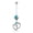 #43 Blue Footprint, variant on HOOUN Stylish Navel Belly Ring Rhinestone Button Bar Barbell Body Piercing Jewelry-#19 Pink Crystal Heart