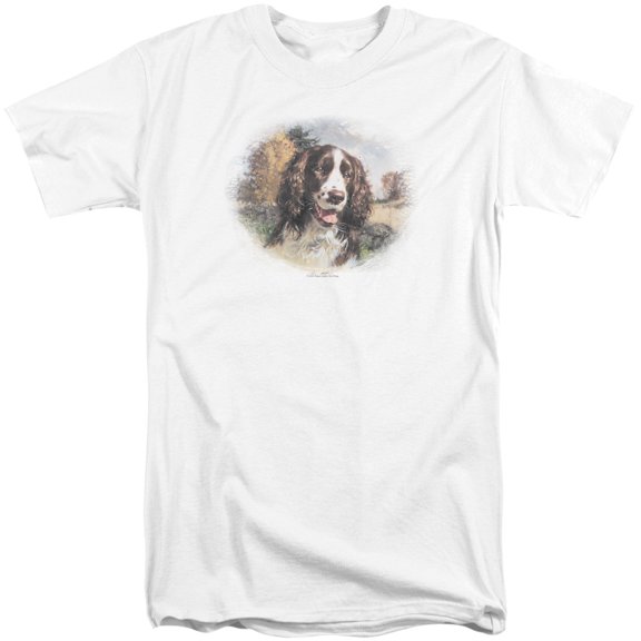 Wildlife SpRinger T-Shirt Spaniel Head S/S Adult Tall White
