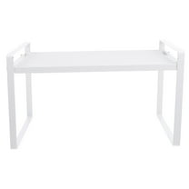 Niceauty 1Pc Space Saving White Iron Rack Kitchen Countertop Storage Shelf