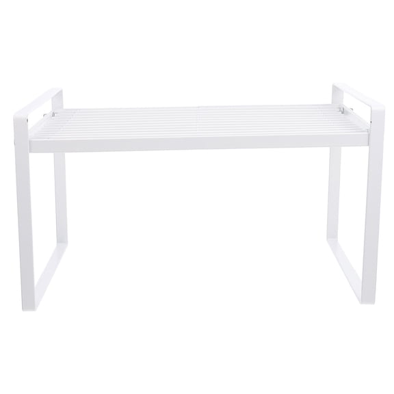 Niceauty 1Pc Space Saving White Iron Rack Kitchen Countertop Storage Shelf