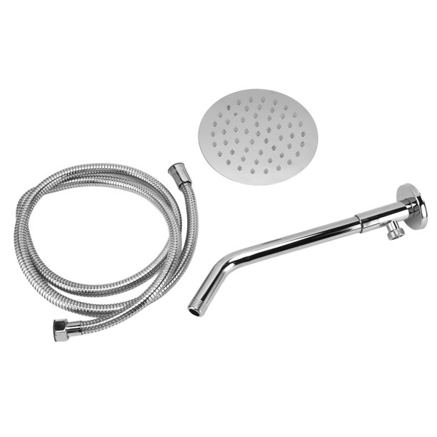 Juego De Grifo De Ducha Tipo Lluvia, De Cabezal De Ducha, Cabezal Redondo Eficiente, Cabezal Ajustable De Alta Presión, Flujo De Agua Grueso, Acero Inoxidable Para