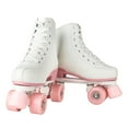 thumbnail image 4 of YYUAN Women's Retro White Pink Double Roller Skates Adult Casual Roller Skates(Women's 8.5 / Men's 7.5), 4 of 9