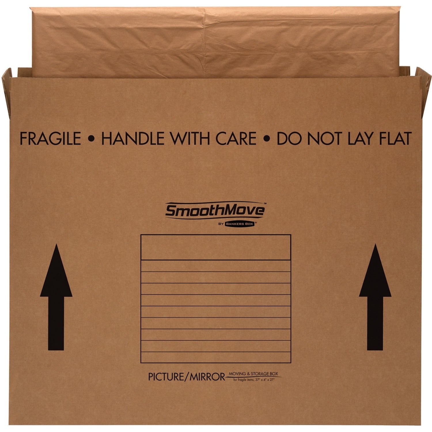 Bankers Box Large Moving Boxes for TVs, Pictures, and Mirrors, 4 Pack, 48 x 4 x 33 Inches