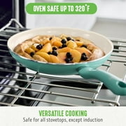 GreenLife 18-Piece Ceramic Nonstick Cookware Set, Dishwasher Safe, Soft Grip Handles, Turquoise