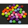 thumbnail image 5 of U8MO 100 Fluo Neon Beads Acrylic Round Beads 10mm(3/8") Rubber Tone Color Choice-Hot Pink, 5 of 7