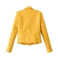 thumbnail image 3 of felwors Women's Faux Leather Motorcycle Jacket - Zip-Front Casual Outerwear Yellow, L, 3 of 3